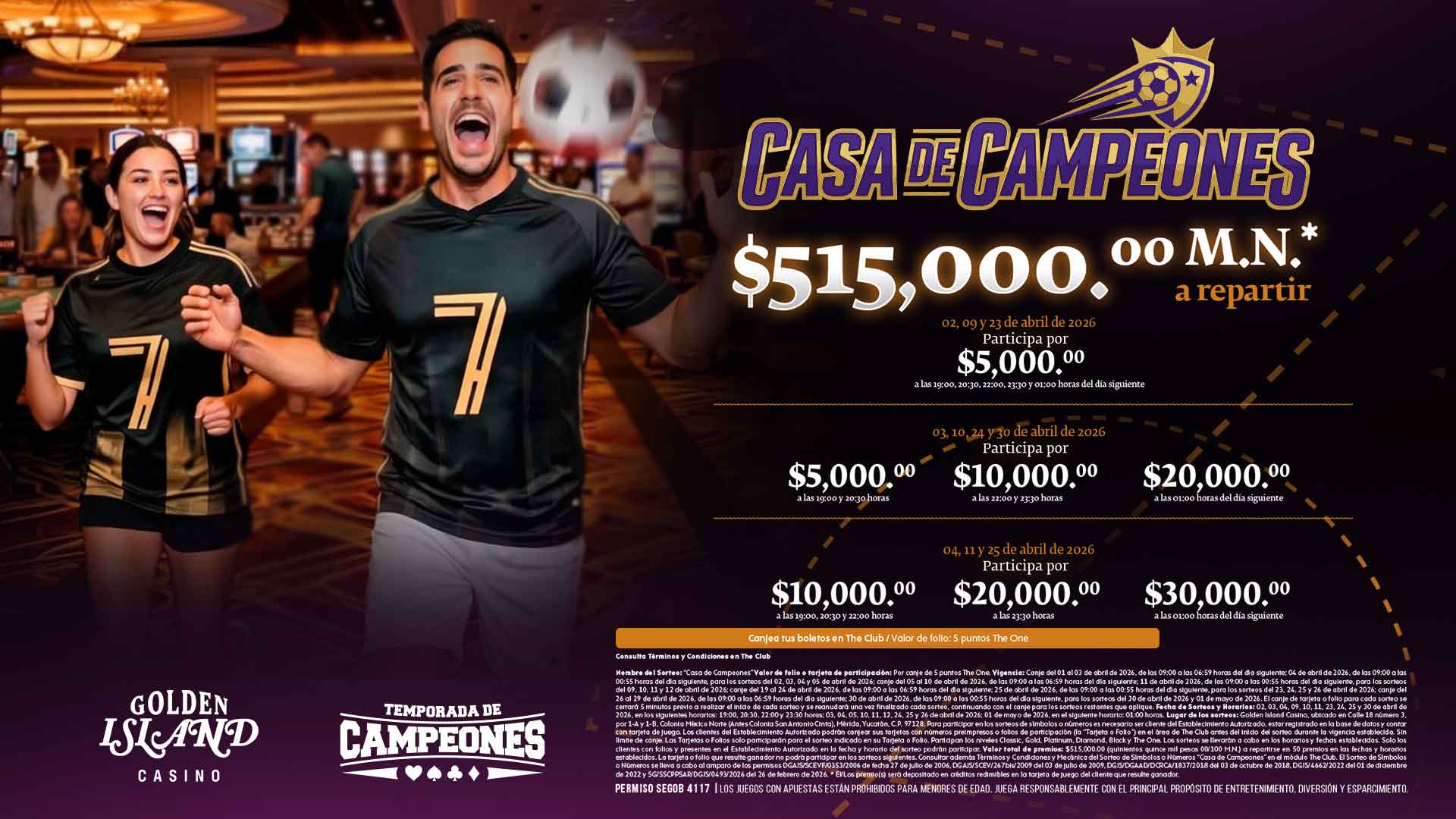 Sorteo Casa de campeones